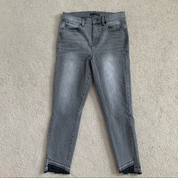 Level 99 Elle High Rise Uneven Release Hem / Gray - Picture 3 of 10